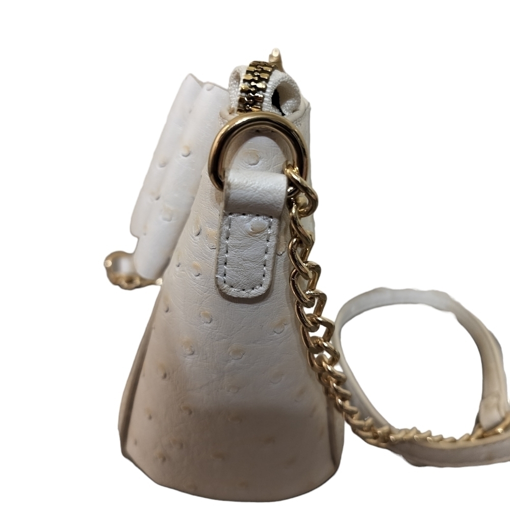 (1392) Crossi New York Bow Accent  Gold Chain Strap Crossbody Handbag - Picture 4 of 10